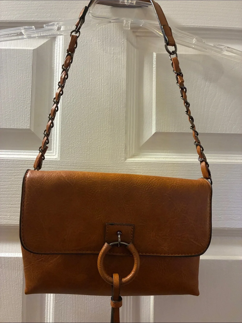 Sam & Hadley Cognac Style Shoulder Bag w/O-ring & magnetic flap closure